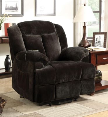 Power Lift Recliner with Chocolate Colored Velvet - 600173