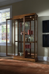 Pulaski Golden Oak Two Way Sliding Door Curio Cabinet - Pulaski Furniture - 20544