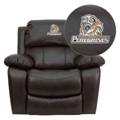 Purdue University Calumet Peregrines Brown Leather Recliner - MEN-DA3439-91-BRN-41063-EMB-GG