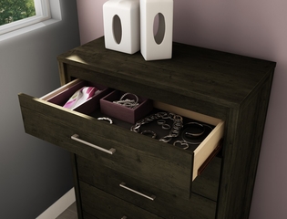 Queen Size Bedroom Furniture Set 71 in Ebony - Gravity - South Shore Furniture - 3577-BSET-71