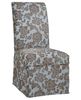 Quilted Powder Blue with Raised Brown Chenille Flowers Skirted "Slip Over" (Fits 741-440 Chair) - Powell Furniture - 741-225Z
