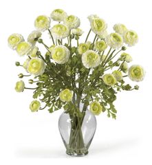 Ranunculus Liquid Illusion Silk Flower Arrangement in Cream - Nearly Natural - 1087-CR