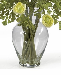 Ranunculus Liquid Illusion Silk Flower Arrangement in Cream - Nearly Natural - 1087-CR