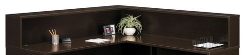 Reception L-Hutch - Series C Mocha Cherry Collection - Bush Office Furniture - WC12976