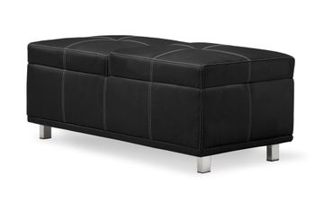 Rectangular Ottoman in Black - Quadro - QA-CRM-FA-BK