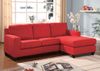 Red Microfiber Reversible Chaise Sectional - Vogue - 05917