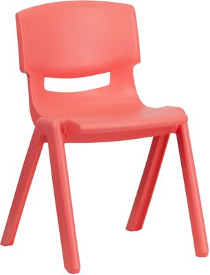 Red Plastic Stackable School Chair - YU-YCX-004-RED-GG
