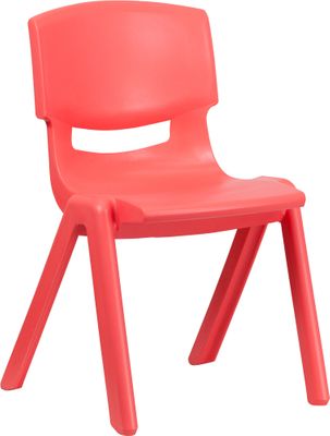 Red Plastic Stackable School Chair - YU-YCX-005-RED-GG