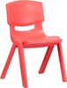 Red Plastic Stackable School Chair - YU-YCX-005-RED-GG
