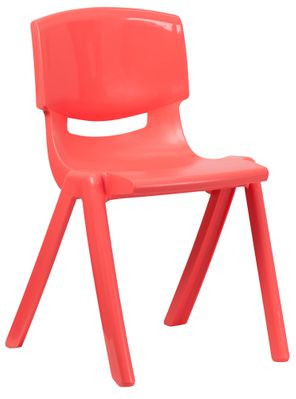 Red Plastic Stackable School Chair - YU-YCX-007-RED-GG