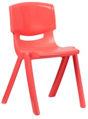 Red Plastic Stackable School Chair - YU-YCX-007-RED-GG