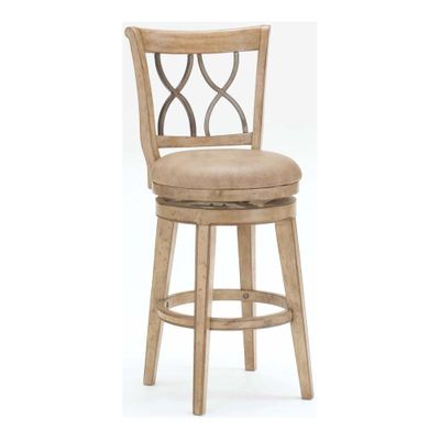 Reydon Swivel Stool in Distressed Whitewash - Hillsdale