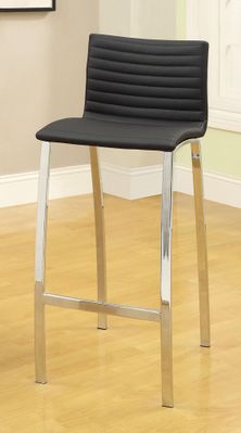 Ribbed Bar Height Stool with Wide Bowed Legs - Set of 2 - 120890