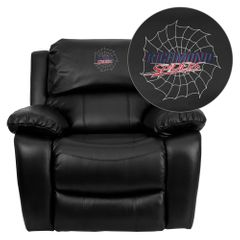 Richmond Spiders Embroidered Black Leather Rocker Recliner  - MEN-DA3439-91-BK-45025-EMB-GG