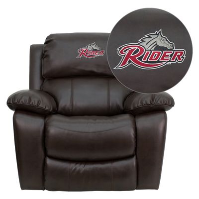 Rider University Broncos Brown Leather Recliner - MEN-DA3439-91-BRN-41065-EMB-GG