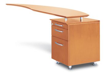 Right Desk Return with Pencil-Box-File Pedestal in Golden Cherry - Mayline Office Furniture - NRTPRGCH