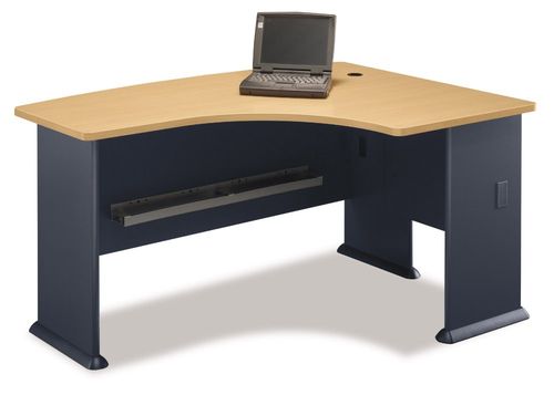 Right L-Bow Desk - Series A Beech Collection - Bush Office Furniture - WC14322