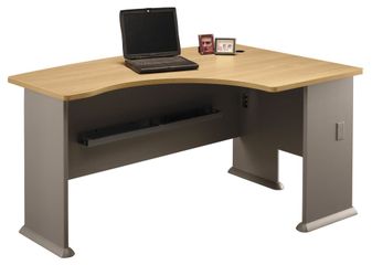 Right L-Bow Desk - Series A Light Oak Collection - Bush Office Furniture - WC64322