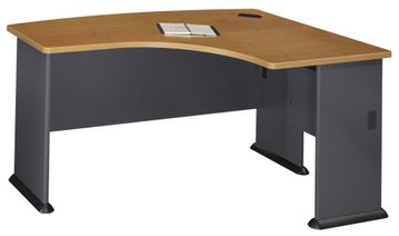 Right L-Bow Desk - Series A Natural Cherry Collection - Bush Office Furniture - WC57422