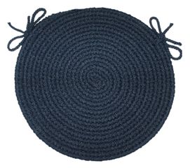 Rio Navy 15" Braided Chair Pad - Rhody Rug - RI-1715CPNV