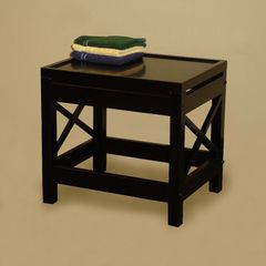 RiverRidge Home Espresso X-Frame Bathroom Stool