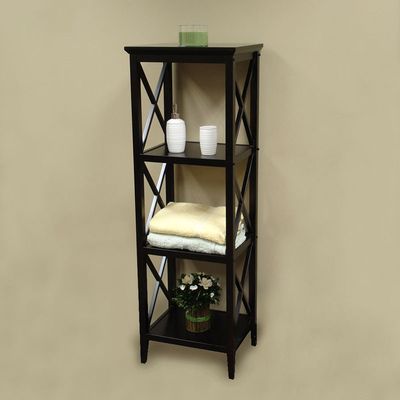 RiverRidge Home Espresso X-Frame Bathroom Towel Tower