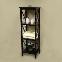 RiverRidge Home Espresso X-Frame Bathroom Towel Tower