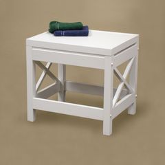 RiverRidge Home White X-Frame Bathroom Stool