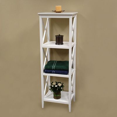 RiverRidge Home White X-Frame Bathroom Towel Tower