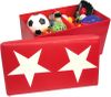 RiverRidge Kids Red / White Large Storage Ottoman with Star Design