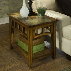 Riverside Andorra Side Table in Burnished Oak - Riverside Furniture - 5309K