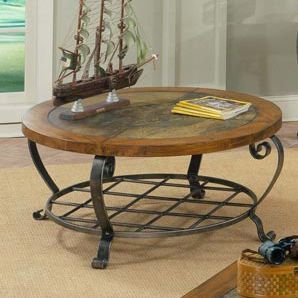 Riverside Harmony Round Coffee Table - Antique Oak Finish - Riverside Furniture - 28005