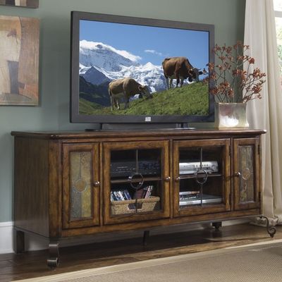 Riverside Stone Forge Entertainment Center with Media Storage Trays - Riverside Furniture - 31040