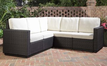 Riviera 5 Seater L-Shape Sectional Sofa with Cushions in Stone - Home Styles - 5801-62