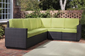 Riviera 6 Seater L-Shape Sectional Sofa with Cushions in Green Apple - Home Styles - 5803-60