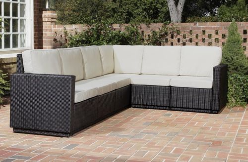 Riviera 6 Seater L-Shape Sectional Sofa with Cushions in Stone - Home Styles - 5801-60