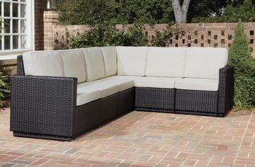 Riviera 6 Seater L-Shape Sectional Sofa with Cushions in Stone - Home Styles - 5801-60
