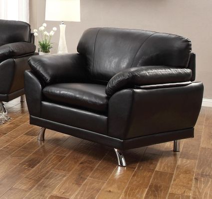 Robyn Bonded Leather Black Chair  - 504503