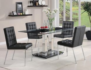 Rolien 5 Piece Chrome Finish Table Set - 102311