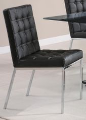 Rolien Black Vinyl Chair with Accent Stitching - Set of 2  - 102312