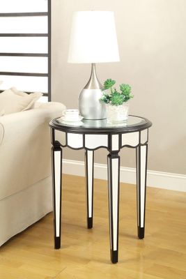 Round Accent Table with Tempered Glass Top - 901038