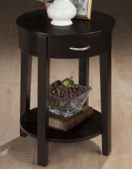 Round Chairside Table in Dark Merlot - 1028-7