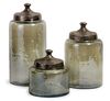 Round Green Luster Canisters (Set of 3) - IMAX - 6971-3
