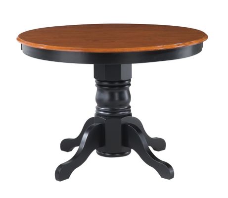Round Pedestal Dining Table in Black / Cottage Oak - Home Styles - 5168-30