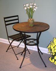 Round Table with Slate Top - 4D Concepts - 601611