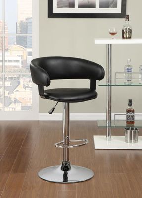 Rounded Back Bar Stool in Black - 122094