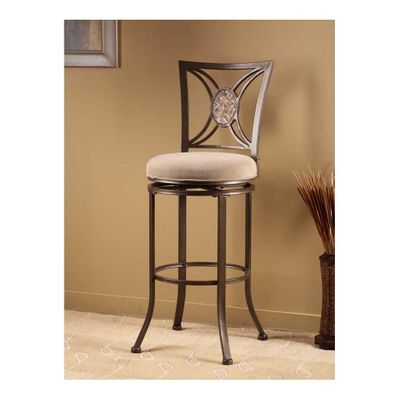 Rowan Swivel Bar or Counter Stool in Silver Brown - Hillsdale