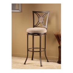 Rowan Swivel Bar or Counter Stool in Silver Brown - Hillsdale