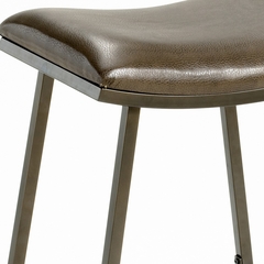 Saddle Counter/Barstool with Nested Leg in Brown Copper with Brown Vinyl - Hillsdale Furniture - 63725