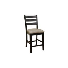 Salma Stationary Counter Stool in Black - Set of 2 - American Hertiage - AH-700201BLK